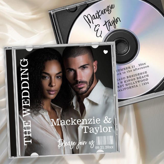 CD Foto Cover Hochzeit Einladung (CD Photo Cover Wedding Invitation by Ricaso. Novelty music lovers wedding invites)