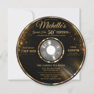 CD Greatest Hits Black Gold 50. Geburtstag Einladung