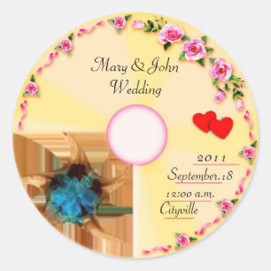 CD-Label-Gastgeschenk Hochzeit Runder Aufkleber