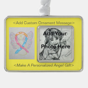 CDH Awareness Ribbon Angel Ornament Rahmen-Ornament Silber