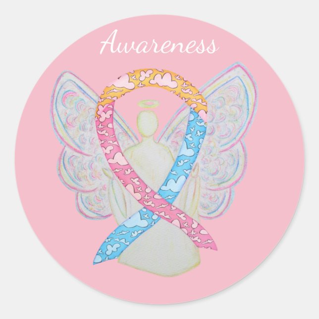 CDH Awareness Ribbon Cherub Angel Decal Stickers (Vorderseite)