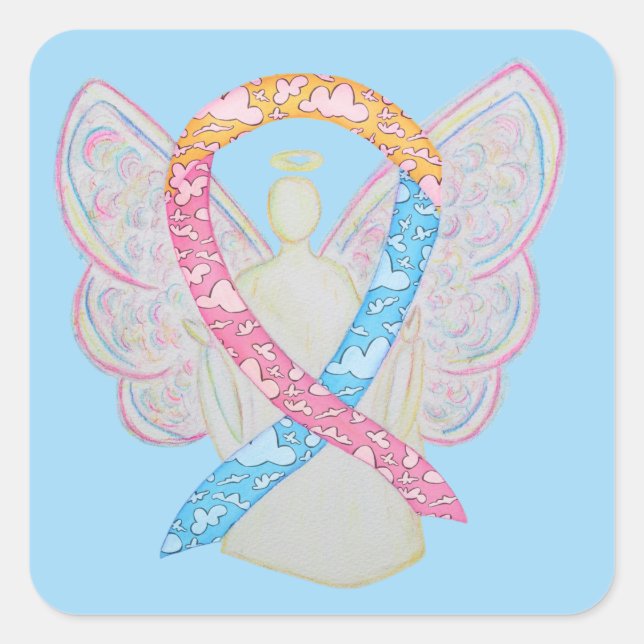CDH Awareness Ribbon Cherub Angel Sticker Decal (Vorderseite)