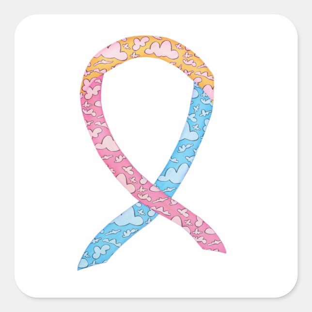 CDH Awareness Ribbon Custom Sticker Decals (Vorderseite)