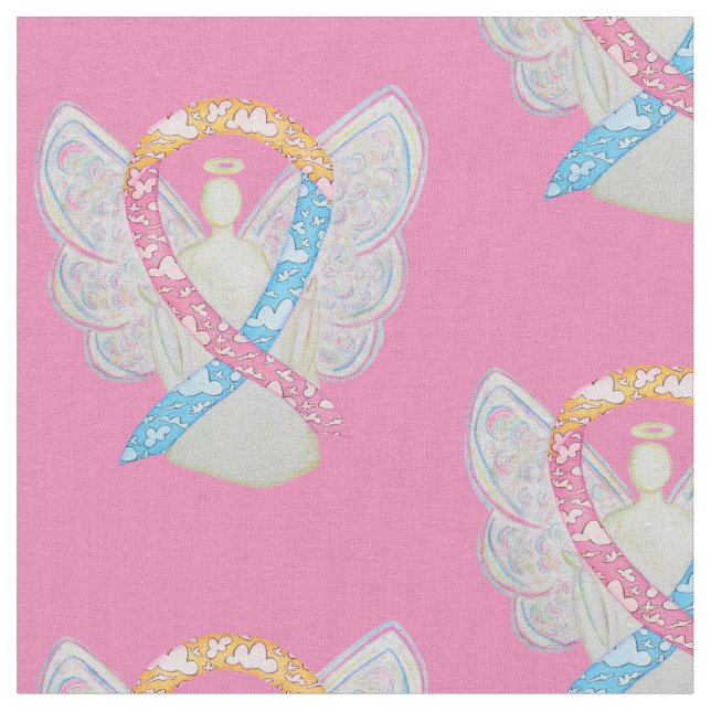 CDH Clouds Awareness Ribbon Angel Fabric Material Stoff (Nahaufnahme)