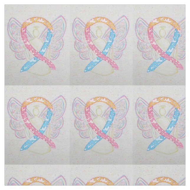 CDH Clouds Awareness Ribbon Angel Fabric Material Stoff (Muster)