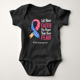 (CDHAR-5) CDH Awareness Ribbon Feather Baby Strampler