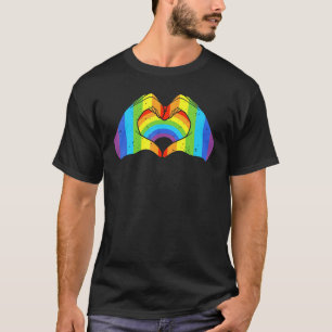 CDs mit LGBs Gestaltschnüre Rainbow Heart Prix Wei T-Shirt