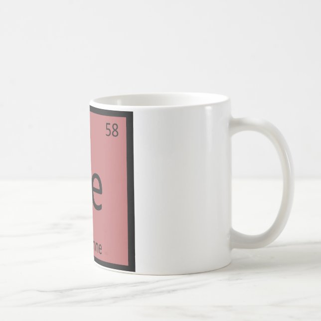 Ce - Cayenne Pepper Chemistry Periodic Table Geice Kaffeetasse (Rechts)