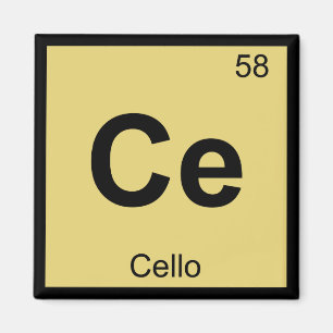 Ce - Cello Music Chemistry Periodisches Table Symb Magnet