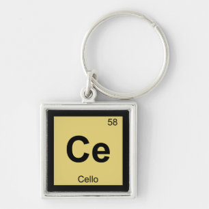 Ce - Cello Musik Chemie Periodensystem Symbol Schlüsselanhänger