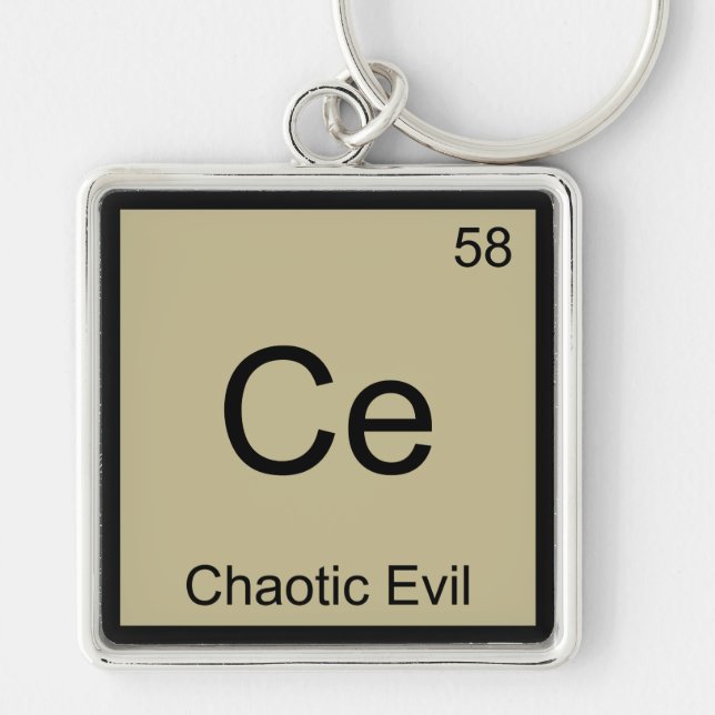 Ce - Chaotic Evil Chemistry Element Symbol T - Shi Schlüsselanhänger (Vorne)