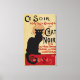 Ce Soir Chat Noir Black Cat, Vintag Art Nouveau Leinwanddruck (Front)