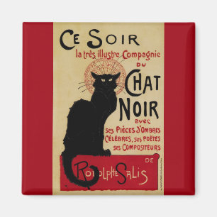 Ce Soir Chat Noir Black Cat, Vintag Art Nouveau Magnet