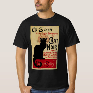 Ce Soir Chat Noir Black Cat, Vintag Art Nouveau T-Shirt