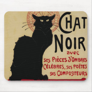 Ce Soir Chat Noir Schwarze Katze, Vintage Art Nouv Mousepad