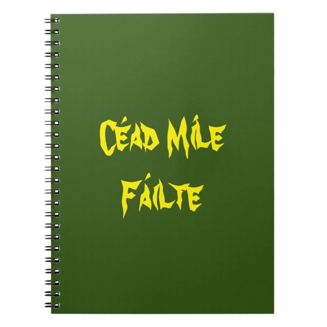 Céad Míle Fáilte Yellow & Gold Notebook Notizblock (Vorderseite)