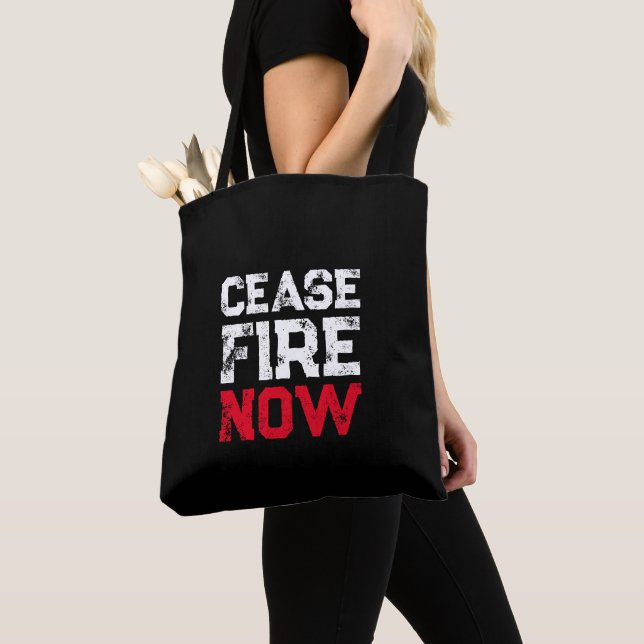 Cease Fire Now white red black grunge anti war (Von Nahem)