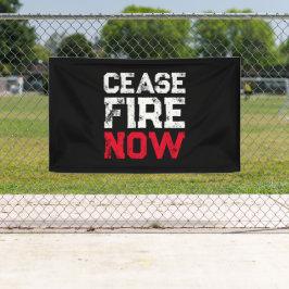 Cease Fire Now white red black grunge anti war Banner