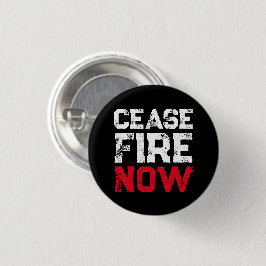Cease Fire Now white red black grunge typography Button