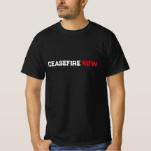 Cease Fire Now white red black grunge typography