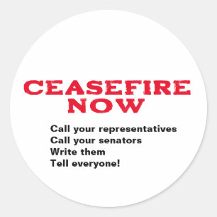 CEASEFIRE NUN FREE PALESTINE END GENOCIDE RUNDER AUFKLEBER