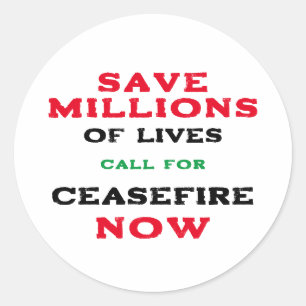 CEASEFIRE NUN FREE PALESTINE END GENOCIDE RUNDER AUFKLEBER