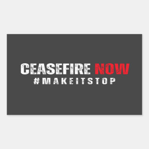 CEASEFIRE RECHTECKIGER AUFKLEBER