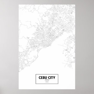 Cebu City, Philippinen (schwarz auf weiß) Poster