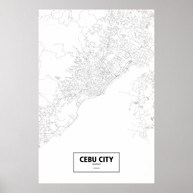Cebu City, Philippinen (schwarz auf weiß) Poster (Vorne)