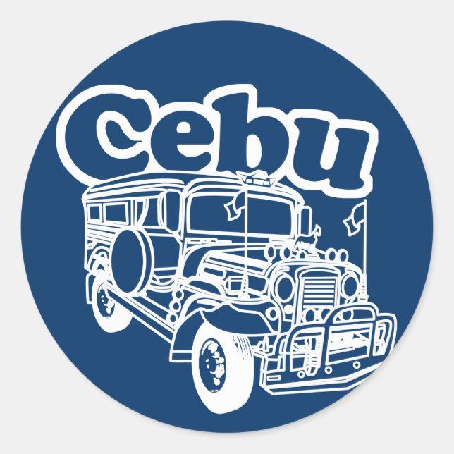 Cebu Jeepney Runder Aufkleber (Vorderseite)