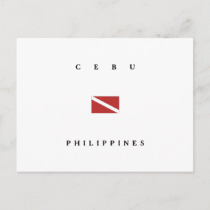 Cebu Philippines Scuba Dive Flag Postkarte