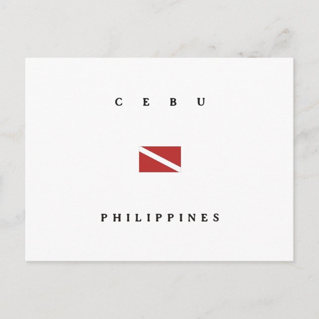 Cebu Philippines Scuba Dive Flag Postkarte (Vorderseite)