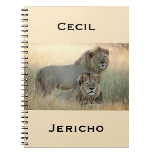 Cecil- u. Jericho-Bruder-Löwen von Afrika Notizblock