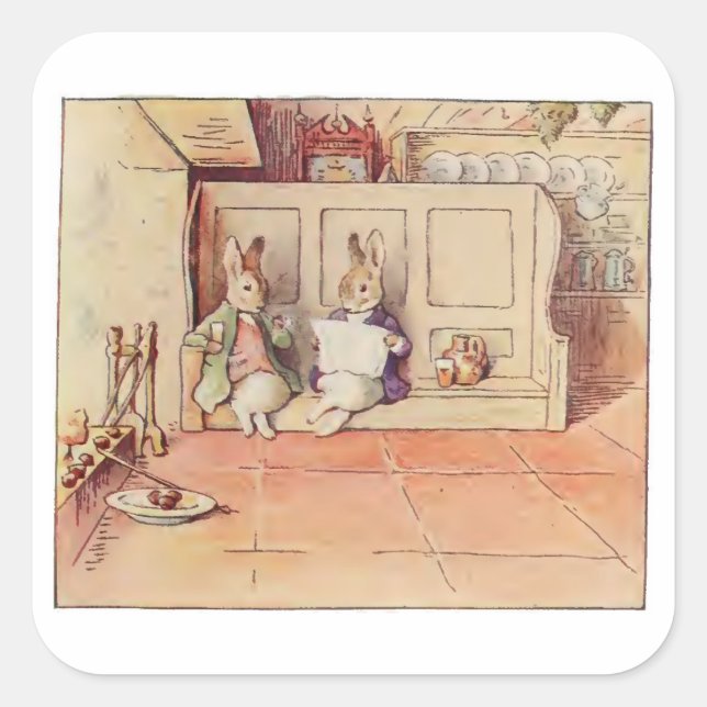 Cecily Parsleys Kinderzimmer Rhymes von Beatrix Po Quadratischer Aufkleber (Vorderseite)