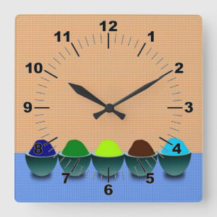 Cecream-Uhr Quadratische Wanduhr