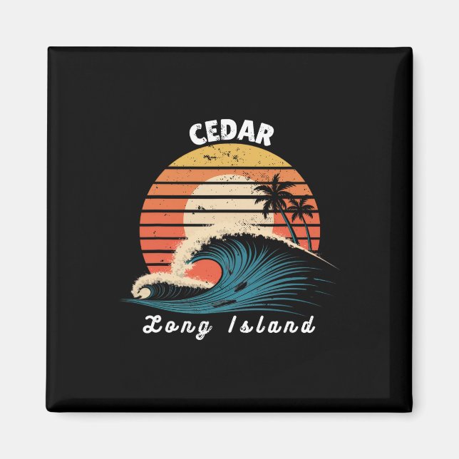 Cedar Beach Long Island Frauen Männer Surfboarding Magnet (Vorne)