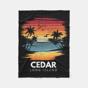 Cedar Beach Long Island Surfbrett Surfen Vintage  Fleecedecke