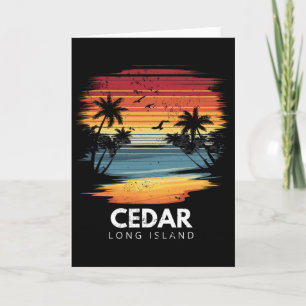 Cedar Beach Long Island Surfbrett Surfen Vintage Karte