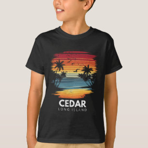 Cedar Beach Long Island Surfbrett Surfen Vintage T-Shirt