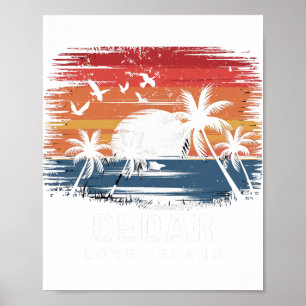 Cedar Beach Long Island Surfen Surfer Poster