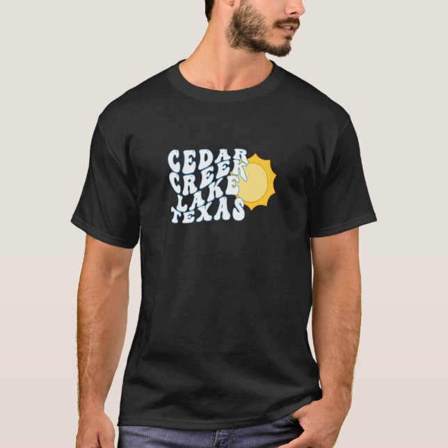Cedar Creek Lake Texas TX Sunrise Vacation Souveni T-Shirt (Vorderseite)