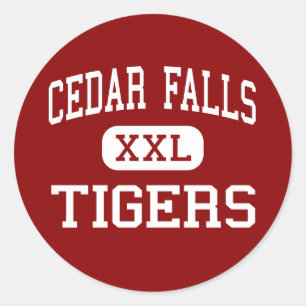Cedar Falls - Tiger - Hoch - Cedar Falls Iowa Runder Aufkleber