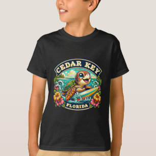 Cedar Key Florida Süße Meeresschildkröte Surft T-Shirt