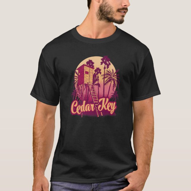 Cedar Key Florida Vintag Retro T-Shirt (Vorderseite)