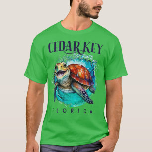 Cedar Key Florida Wasserfarbener Happy Sea Turtle T-Shirt