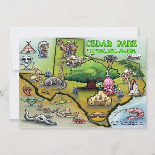 Cedar Park TEXAS Karte (Vorderseite)