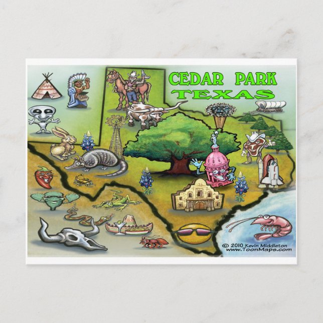 Cedar Park TEXAS Karte (Vorderseite)