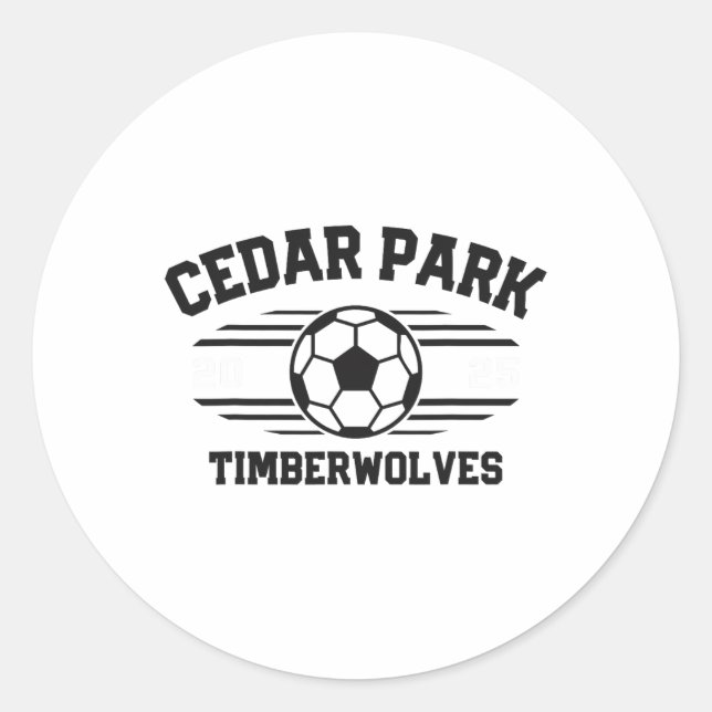 Cedar Park Timberwolves Soccer Ll 2025  Runder Aufkleber (Vorderseite)