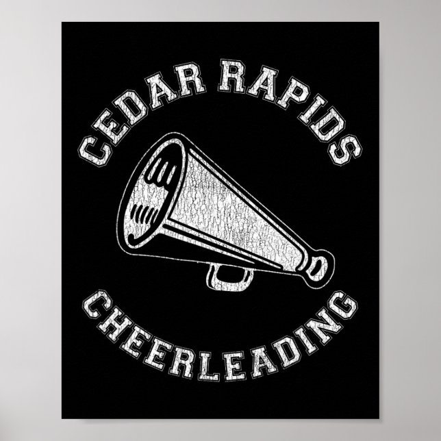 Cedar Rapids Cheer gestresster Retro-90er-Jubel Poster (Vorne)