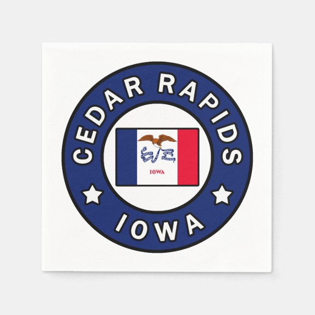 Cedar Rapids Iowa Serviette (Vorderseite)